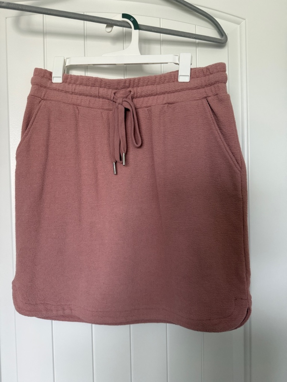 MAURICES Women's Drawstring Cotton Fleece Skirt in Dusty Rose